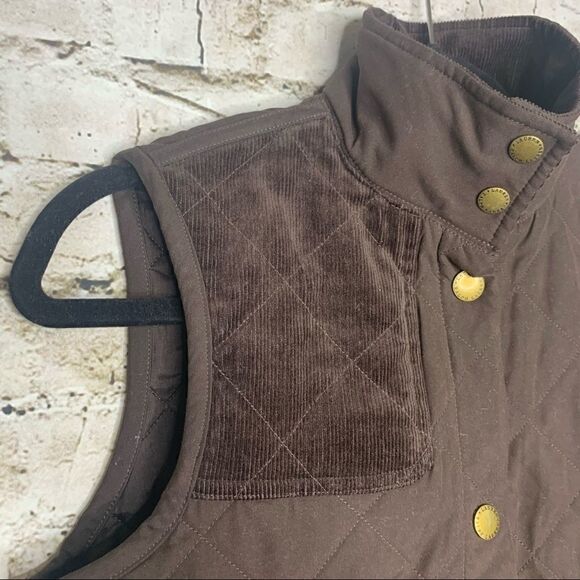 Lauren Ralph Lauren Brown Quilted Snap Button Vest sz XS - Picture 4 of 13